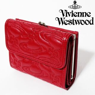 オーブのステッチがかわいい　ヴィヴィアンウェストウッド　真っ赤な　がま口財布