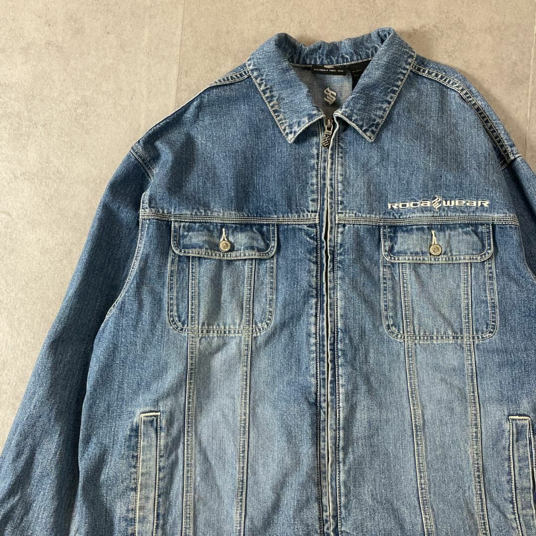 Rocawear - ROCA WEAR ロカウェア 刺繍ロゴ デニムジャケット 古着