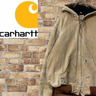 U41【Carhartt】ダック地 アクティブジャケット【メンズM】ブラウン