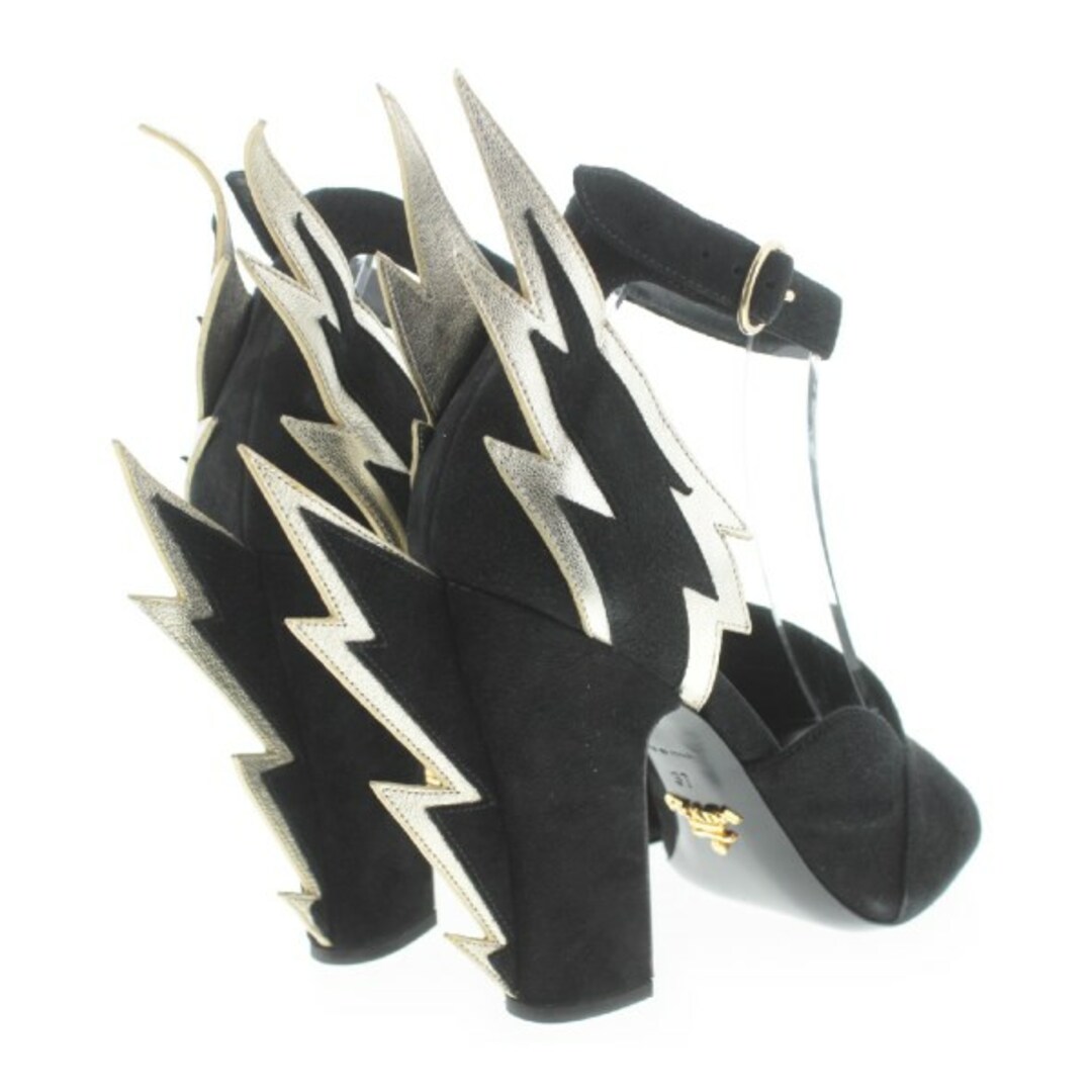 PRADA(プラダ)のPRADA プラダ パンプス EU37(23.5cm位) 黒xシルバー系 【古着】【中古】 レディースの靴/シューズ(ハイヒール/パンプス)の商品写真