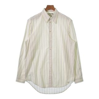 グッチ(Gucci)のGUCCI カジュアルシャツ 46(M位) アイボリー系x水色(ストライプ) 【古着】【中古】(シャツ)