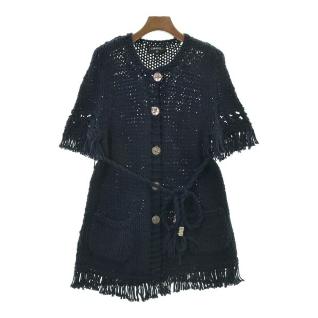 CHANEL - CHANEL シャネル カーディガン 38(M位) 紺 【古着】【中古