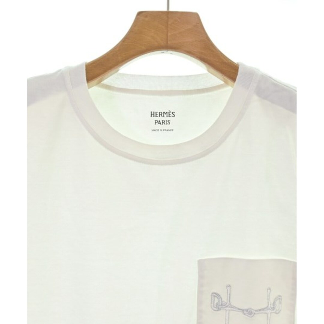 Hermes(エルメス)のHERMES エルメス Tシャツ・カットソー 34(XS位) 白 【古着】【中古】 レディースのトップス(カットソー(半袖/袖なし))の商品写真