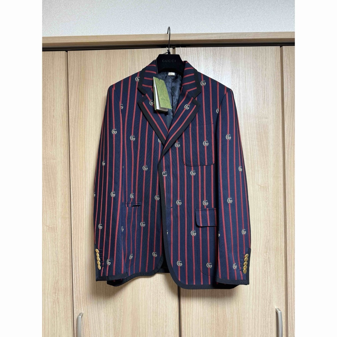 GUCCI ストライプ GGロゴジャケット | フリマアプリ ラクマ GUCCI ストライプ GGロゴジャケット | フリマアプリ ラクマ