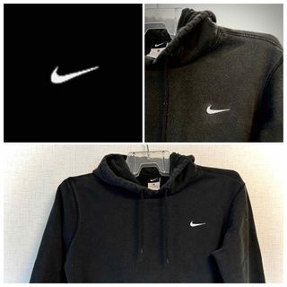 ナイキ(NIKE)のナイキ 刺繍ロゴ入り プルオーバー パーカー ブラック メンズ Sサイズ(パーカー)