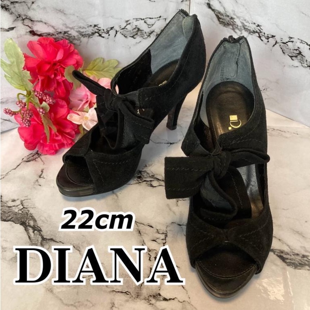 DIANA(ダイアナ)の【美品】ダイアナ ★ DIANA ★ スエードパンプス ★ 22cm ★ 黒 レディースの靴/シューズ(ハイヒール/パンプス)の商品写真