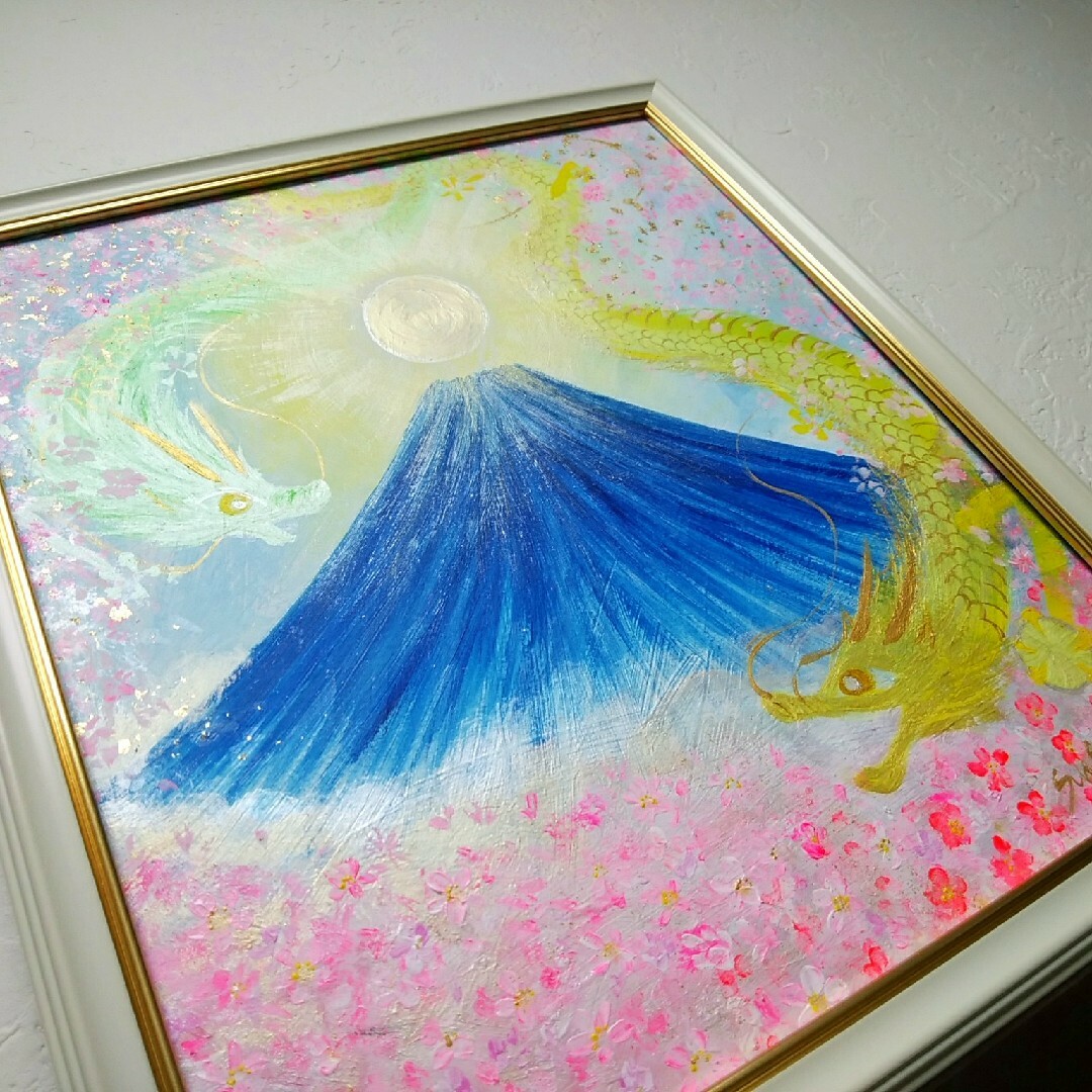 風水開運絵画*桜清富士~訪れる幸せ~双龍 吉兆 春桜咲く金運 風水開運絵画*桜清富士~訪れる幸せ~双龍 吉兆 春桜咲く金運