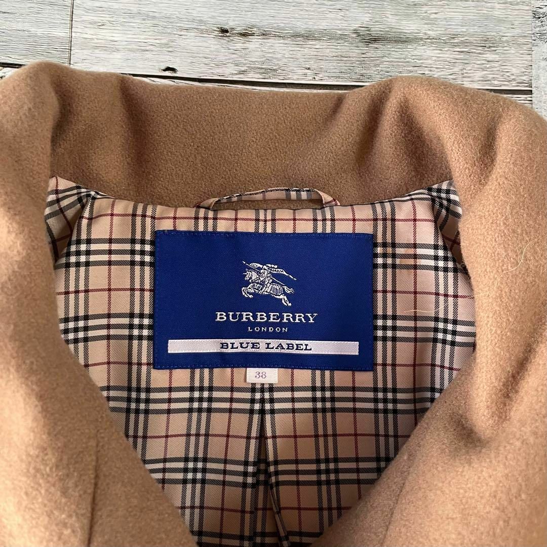 BURBERRY BLUE LABEL(バーバリーブルーレーベル)のバーバリーBurberryプリーツコートブルーレーベルブラウン古着 レディースのジャケット/アウター(ピーコート)の商品写真