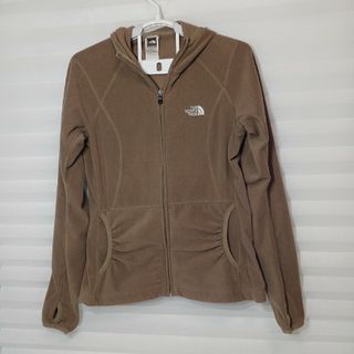 ザノースフェイス(THE NORTH FACE)の76♪US古着ザ・ノースフェイスフリースフード付ブラウンUS-S(日本M)(ナイロンジャケット)