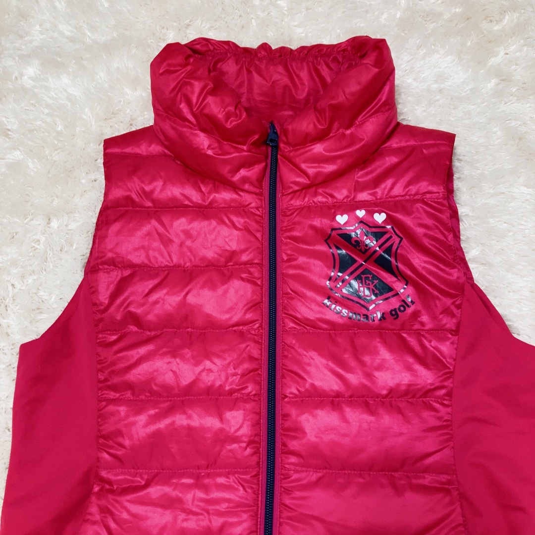 kissmark(キスマーク)のキスマークゴルフ　kissmark golf ダウンベスト　ピンク　Mサイズ レディースのジャケット/アウター(ダウンベスト)の商品写真
