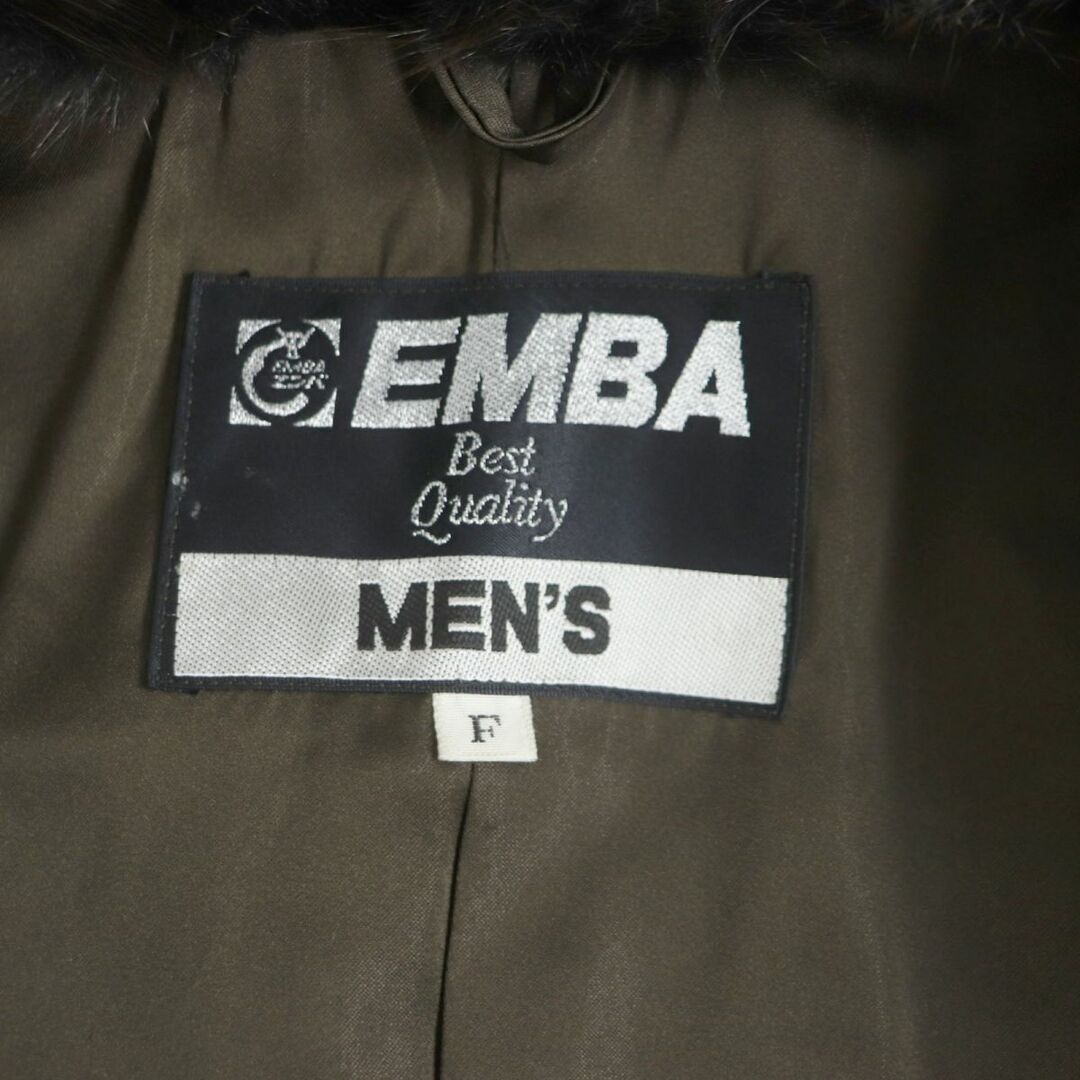 約61cm着丈極美品▼希少 メンズ用 EMBA エンバ マーモット×レザー 本毛皮コート/ブルゾン ダークブラウン L 毛質艶やか・柔らか◎　g11-st30221-49