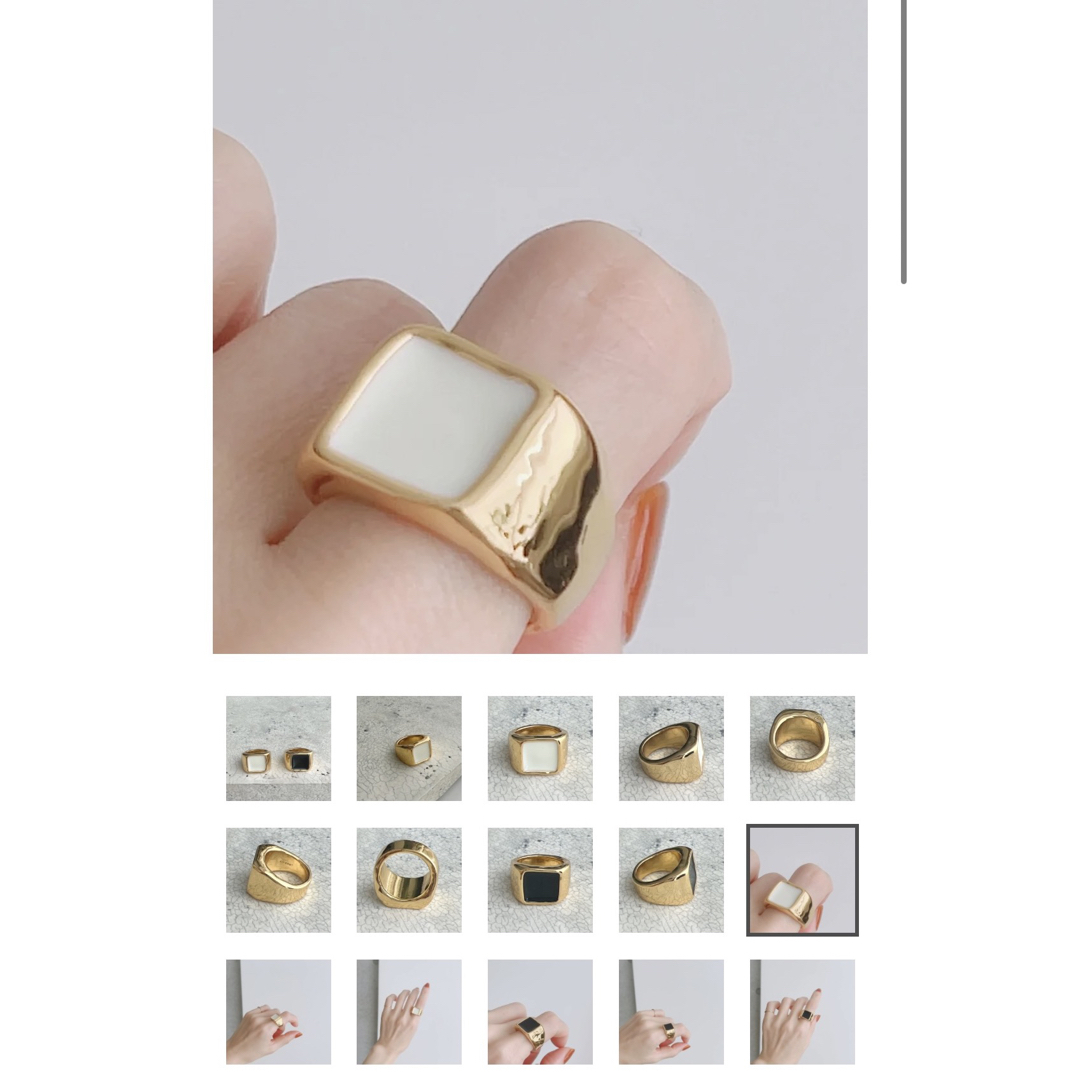 CHIEKO + リング10号　ホワイト レディースのアクセサリー(リング(指輪))の商品写真