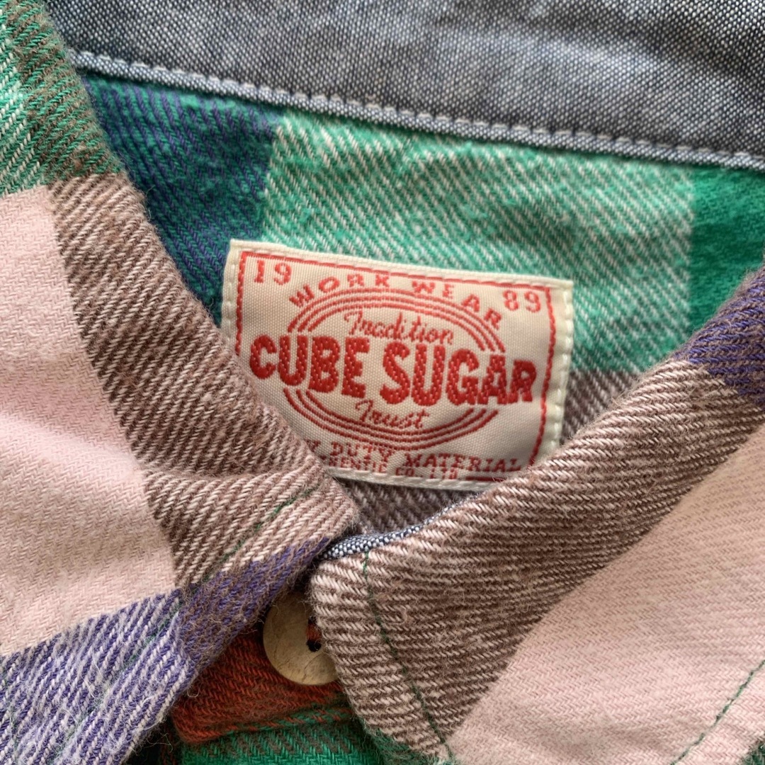 CUBE SUGAR(キューブシュガー)のCUBE SUGAR チェック　長袖　シャツ レディースのトップス(シャツ/ブラウス(長袖/七分))の商品写真