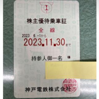 神戸電鉄株主優待乗車証(鉄道乗車券)