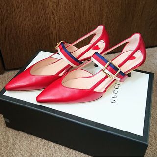 Gucci - グッチ GUCCI パンプス スタッズ スウェードレザー ヒール