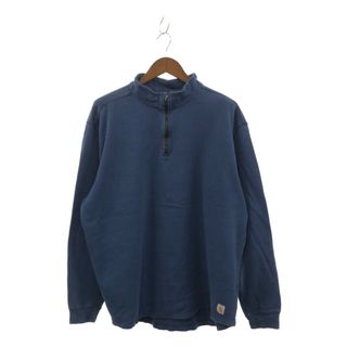 カーハート(carhartt)のCarhartt カーハート ハーフジップ ハイネック プルオーバー 大きいサイズ ブルー (メンズ 3XL) 中古 古着 P0448(Tシャツ/カットソー(七分/長袖))