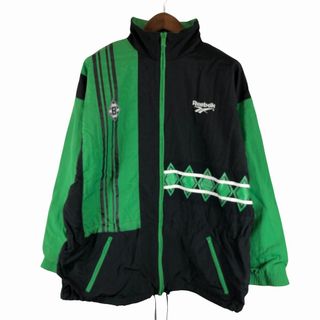 リーボック(Reebok)の90年代 Reebok リーボック ナイロン ジャケット ワンポイントロゴ ブラック (メンズ XL) 中古 古着 P0465(その他)