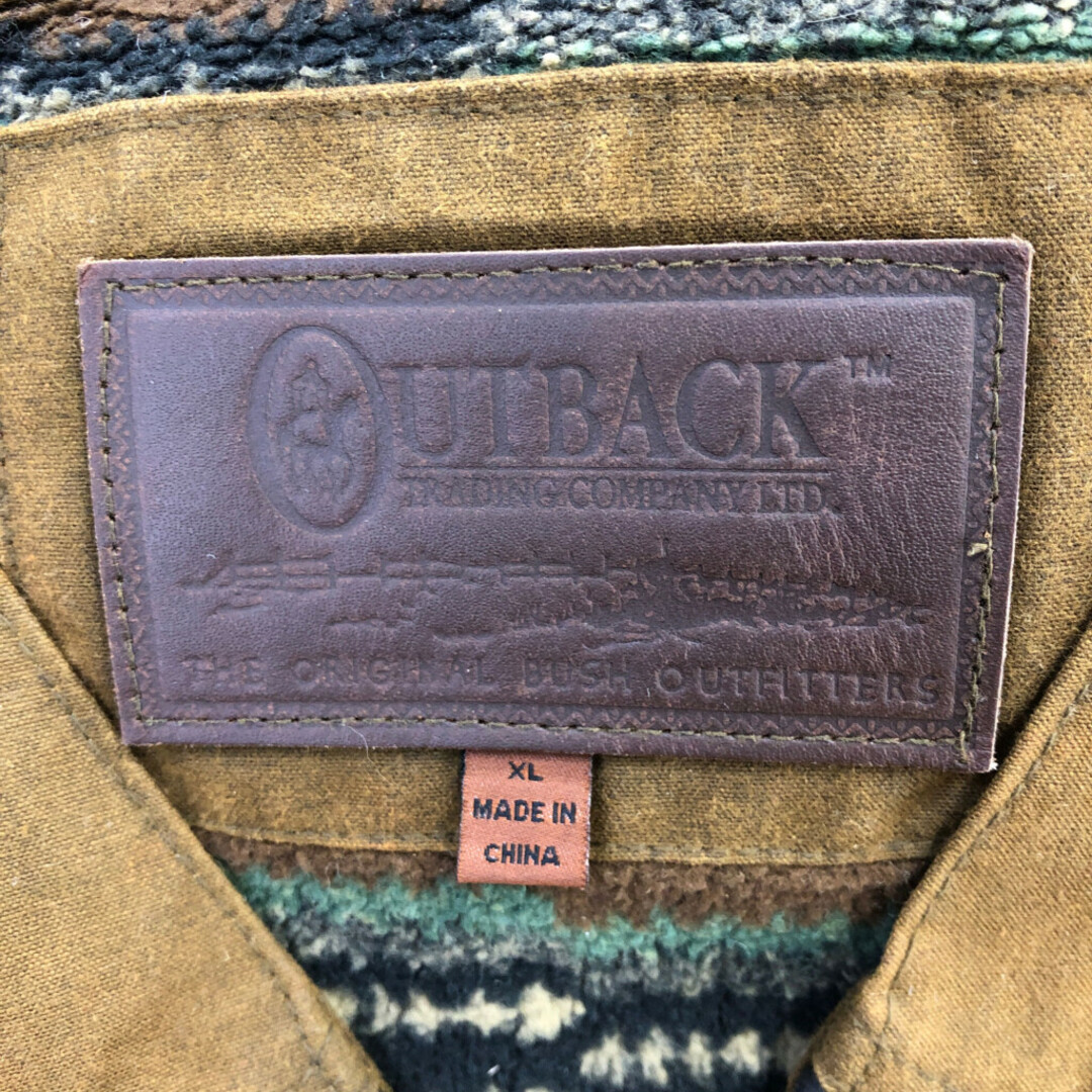 SALE/// 90年代 OUTBACK アウトバック オイルドコットンベスト ブラウン (メンズ XL) P0512 メンズのジャケット/アウター(その他)の商品写真