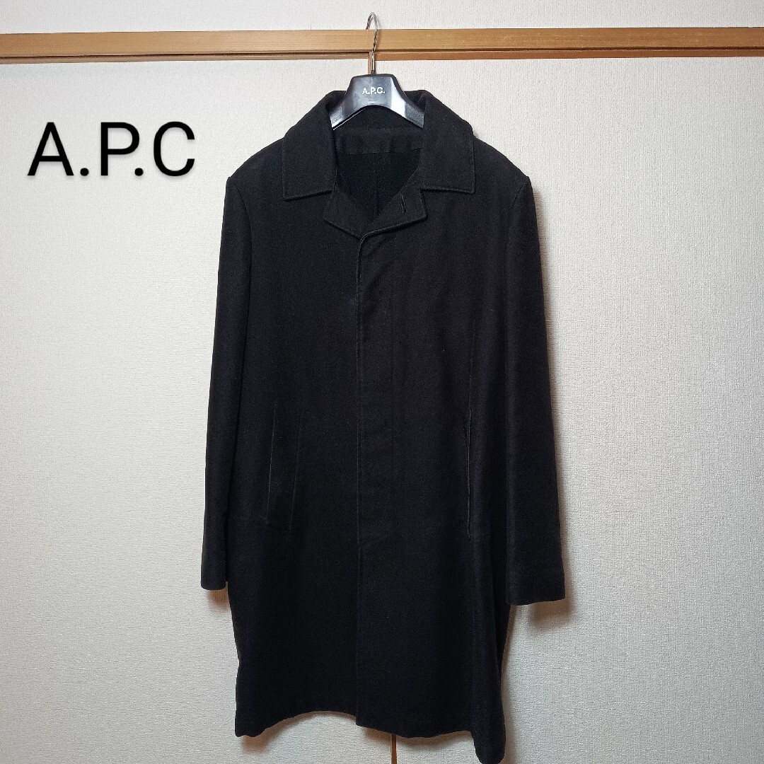 ☆【美品】A.P.C ステンカラーコート メンズ ブラック S~Mサイズ☆メンズ