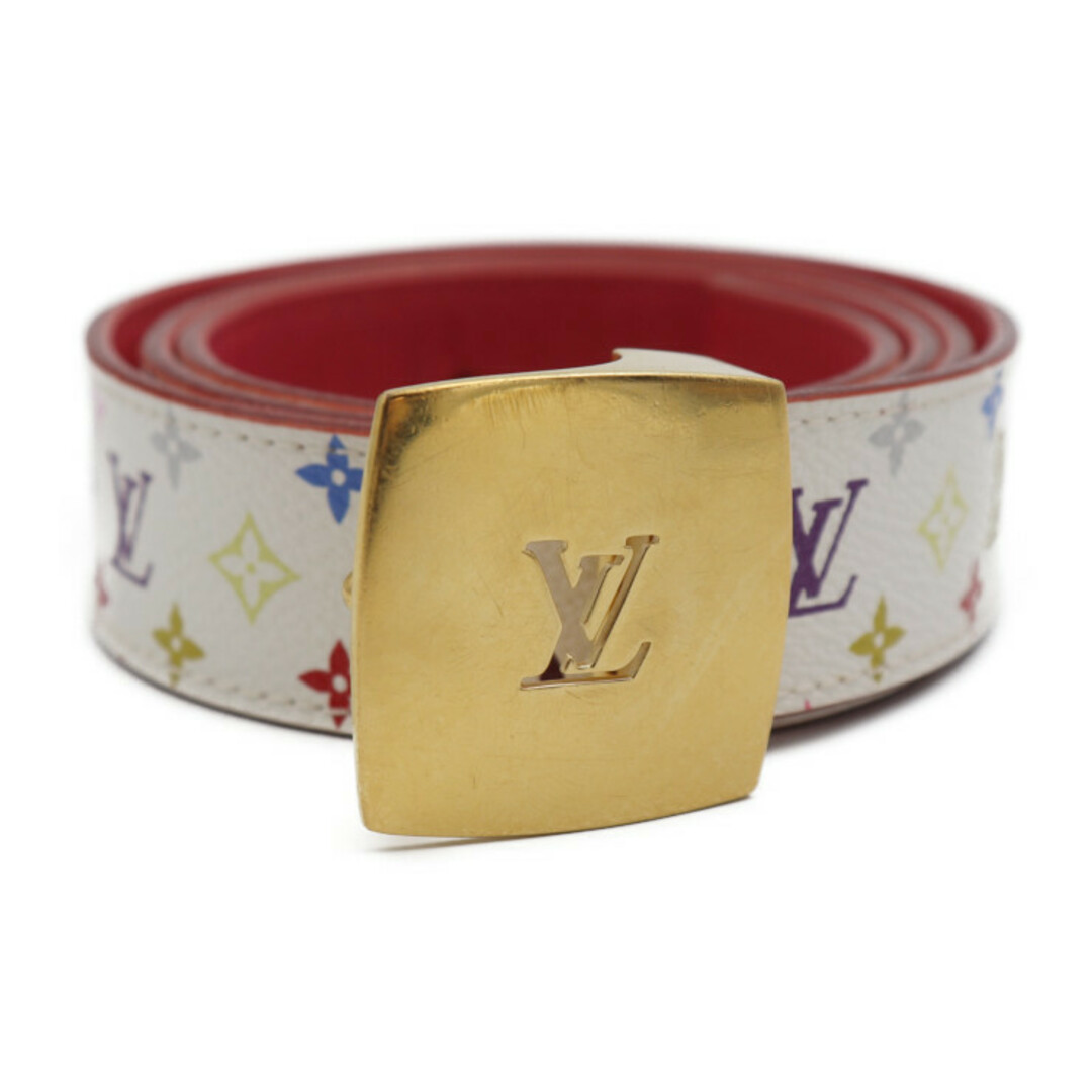 LOUIS VUITTON(ルイヴィトン)のLOUIS VUITTON ルイ ヴィトン モノグラムマルチカラー サンチュール LVカット ベルト M9682W PVC レザー  ブロン グルナード ゴールド金具 リバーシブル ビトン 80/32【本物保証】 レディースのファッション小物(ベルト)の商品写真