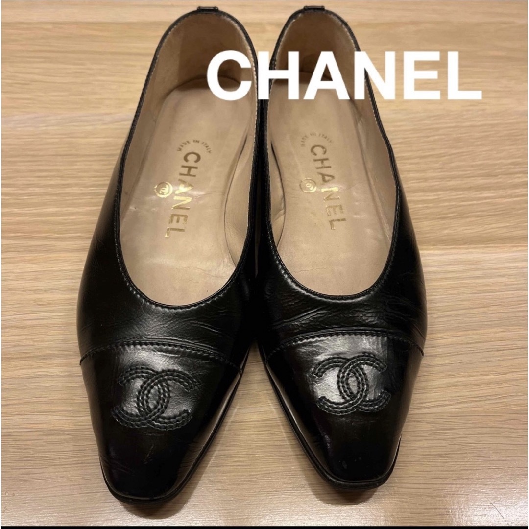 CHANELココマーク フラットシューズ- CHANELココマーク フラットシューズ-