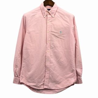 90年代 RALPH LAUREN ラルフローレン ボタンダウン 長袖シャツ ピンク (メンズ M) 中古 古着 P0540(シャツ)