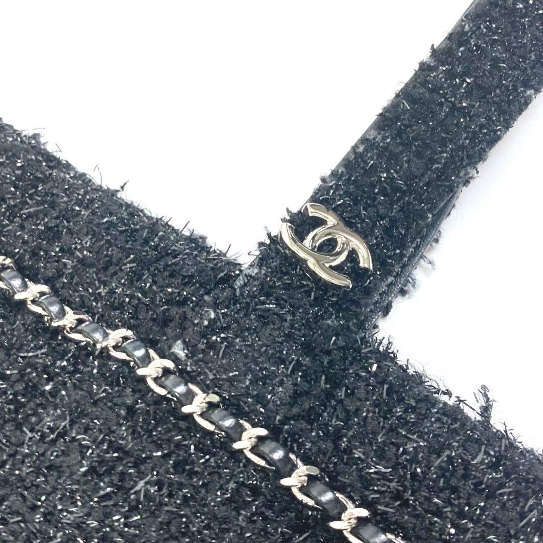 CHANEL(シャネル)のシャネル CHANEL ロボット ラージ チェーン A94646 CC ココマーク ラインストーン パール ショッピングバッグ 肩掛け トートバッグ ツイード ブラック レディースのバッグ(トートバッグ)の商品写真