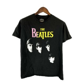 ビートルズ(THE BEATLES)の2000年代～ The Beatles ビートルズ "With The Beatles" 半袖Ｔシャツ オフィシャル バンドT ブラック (メンズ L) 中古 古着 P0552(Tシャツ/カットソー(半袖/袖なし))