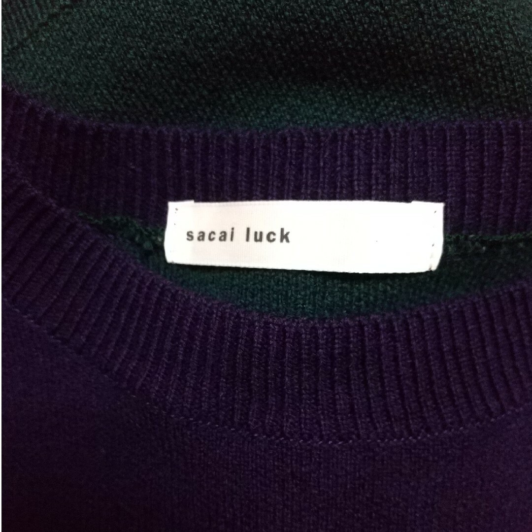 sacai luck(サカイラック)のsacai luck ロングスリーブロングトップス　ミニワンピ　ニット レディースのワンピース(ひざ丈ワンピース)の商品写真