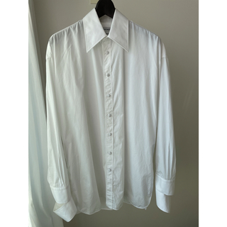【ALEXANDER Mc QUEEN】アレクサンダーマックイン 刺繍長袖シャツ 160/84A コットン ブラック×ホワイト/br2749kw