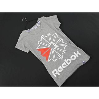 リーボック(Reebok)のReebok リーボック ロゴ プリント ロング Tシャツ sizeS/グレー ■◆ レディース(Tシャツ(半袖/袖なし))