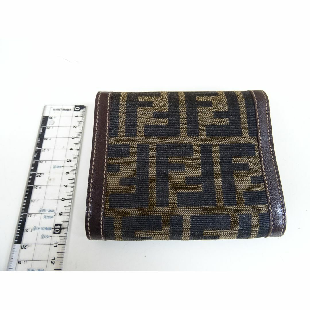 FENDI(フェンディ)のK広007/ FENDI Wフラップ 財布 ズッカ キャンバス レザー メンズのファッション小物(折り財布)の商品写真