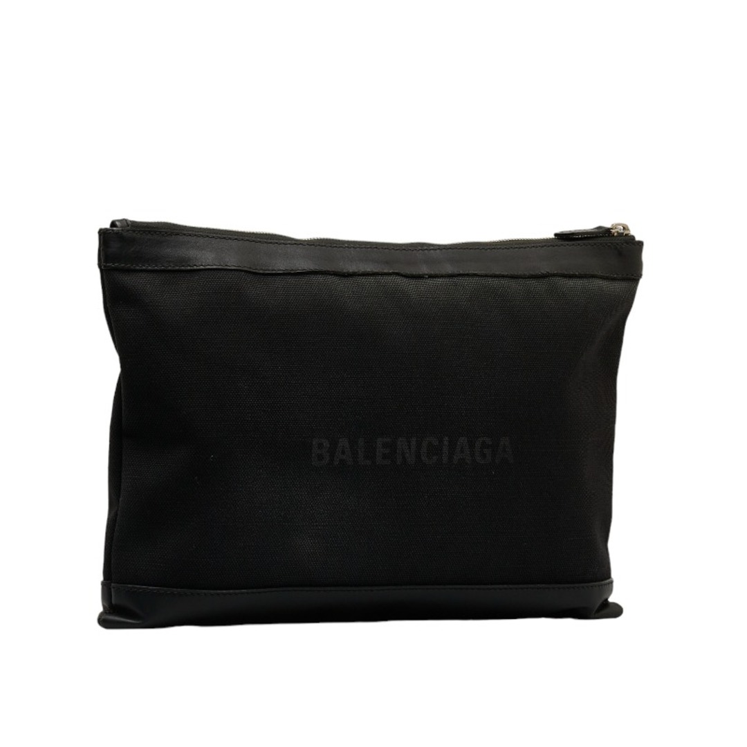 バレンシアガ ネイビークリップL セカンドバッグ クラッチバッグ 373840 キャンバス レディース BALENCIAGA 【219-26029】ファスナー内側