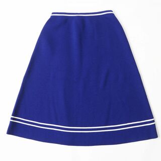 グッチ ビジュー シェリーライン ニットスカート 台形スカート ロング S 青