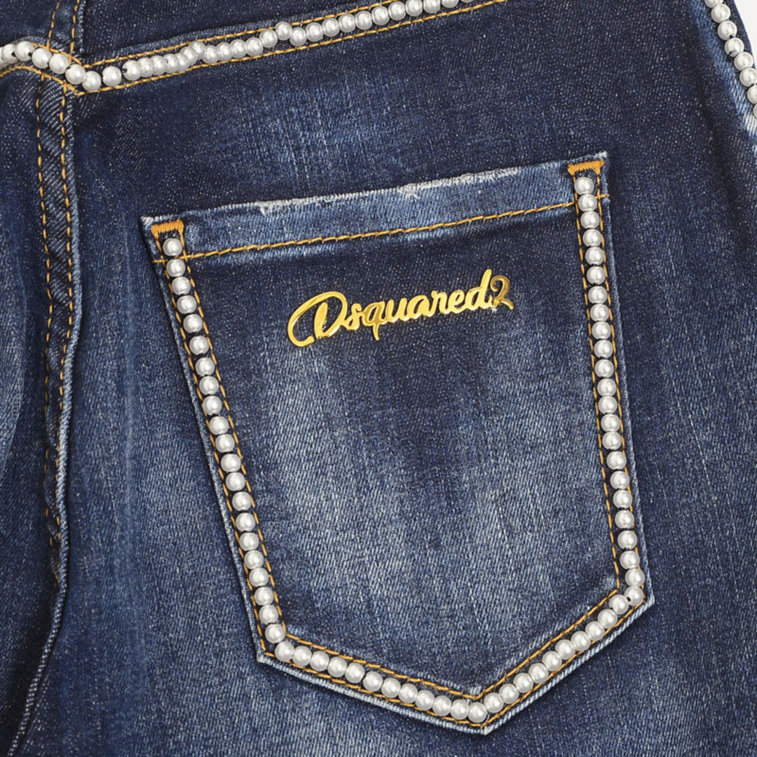 DSQUARED2(ディースクエアード)のディースクエアード ハイウエスト クロップド TWIGGY デニム パンツ パー レディースのパンツ(デニム/ジーンズ)の商品写真