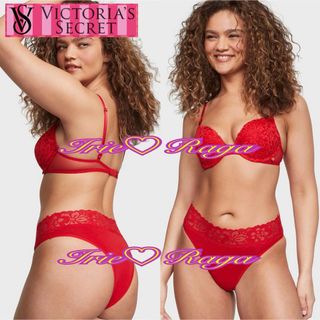 ヴィクトリアズシークレット(Victoria's Secret)のVictoria's Secret★レッドレースハーフバックショーツ★パンツ下着(ショーツ)