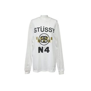 ステューシー(STUSSY)のSTUSSY ステューシー 長袖Ｔシャツ ロンT NO.4 チェック ホワイト コットン サイズM 美品 中古 57076(Tシャツ(長袖/七分))