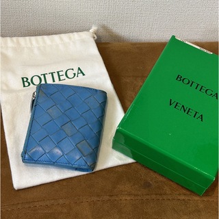 ボッテガヴェネタ(Bottega Veneta)のBottega Veneta イントレチャート財布ウォレットブルー(財布)