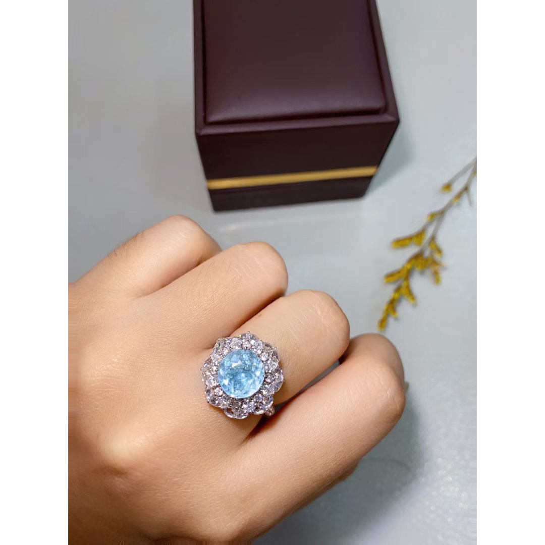 天然パライバトルマリン ダイヤ リング 2.55ct k18 ¥ レディースのアクセサリー(リング(指輪))の商品写真