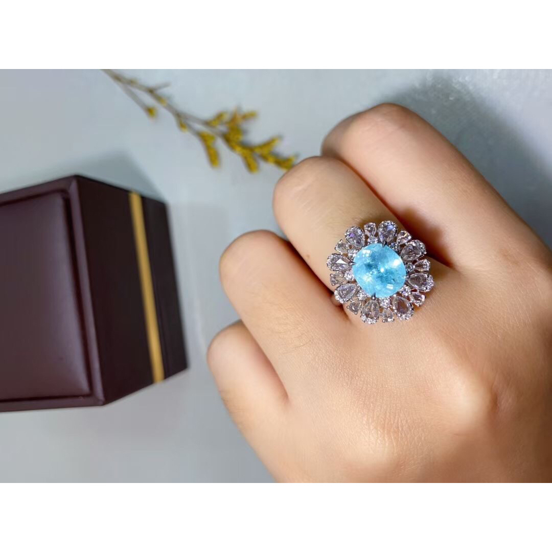 天然パライバトルマリン リング ペンダントトップ2Way2.88ct k18 ¥ レディースのアクセサリー(リング(指輪))の商品写真