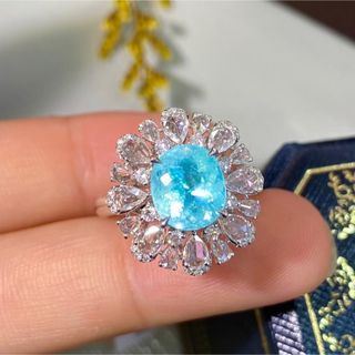 天然パライバトルマリン リング ペンダントトップ2Way2.88ct k18 ¥(リング(指輪))