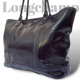 ロンシャン(LONGCHAMP)の良品　ロンシャン トートバッグ　ショルダーバッグ　エナメル　ボルドー(トートバッグ)