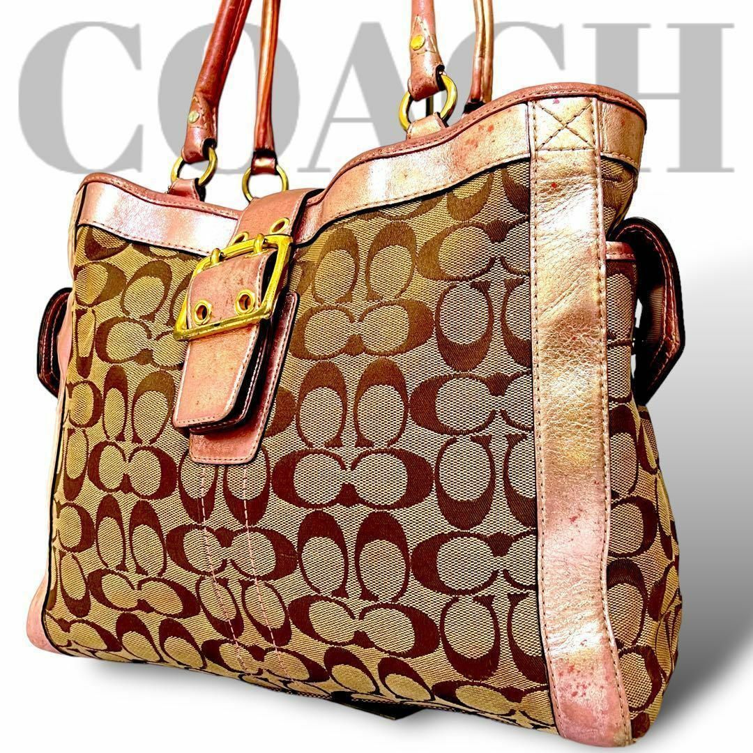 COACH - 良品 コーチ トートバッグ ショルダーバッグ シグネチャー