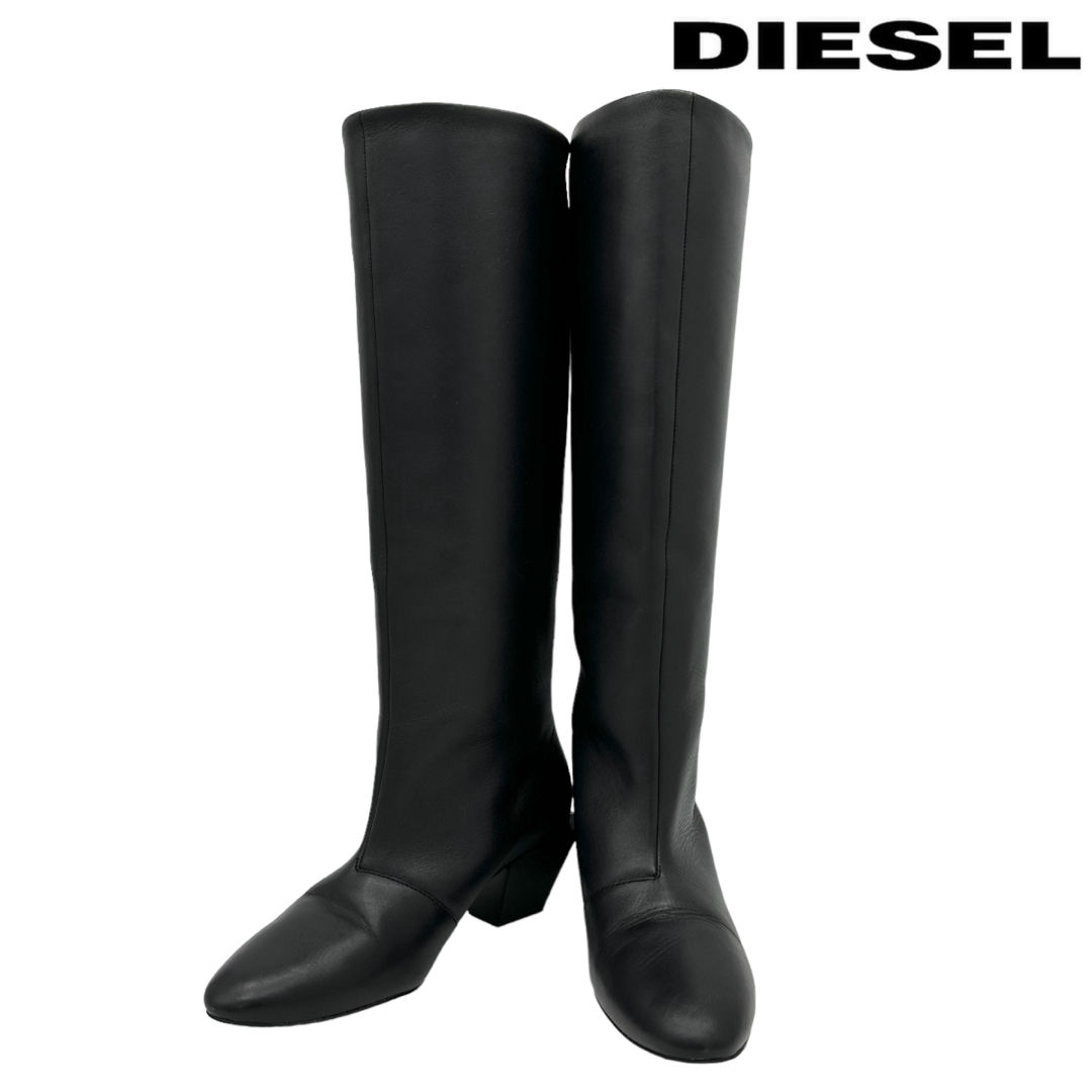 DIESEL ディーゼル【24cm】ウエスタン ロングブーツ 黒 ブラックブーツ