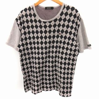 バーバリーブラックレーベル(BURBERRY BLACK LABEL)のバーバリーブラックレーベル Tシャツ 半袖 チェック コットン グレー L位(Tシャツ/カットソー(半袖/袖なし))