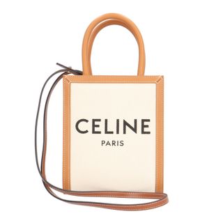 セリーヌ(celine)のセリーヌ ミニバーディカルカバ ショルダーバッグ コットンキャンバス 193302BNZ.02NT ホワイト レディース CELINE  中古(ショルダーバッグ)