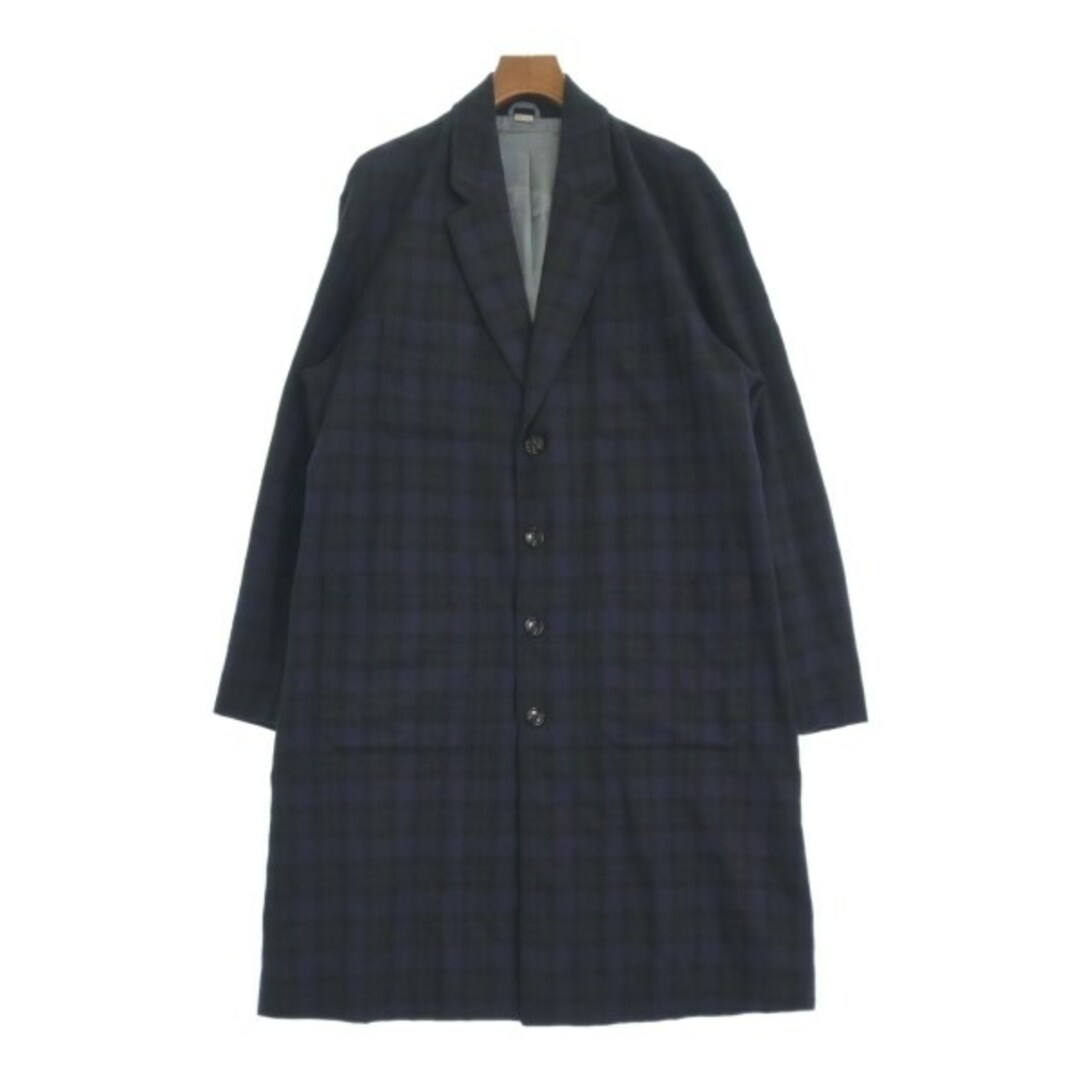 GUCCI グッチ チェスターコート 48(L位) 紺x緑(チェック) 【古着】 GUCCI グッチ チェスターコート 48(L位) 紺x緑(チェック) 【古着】