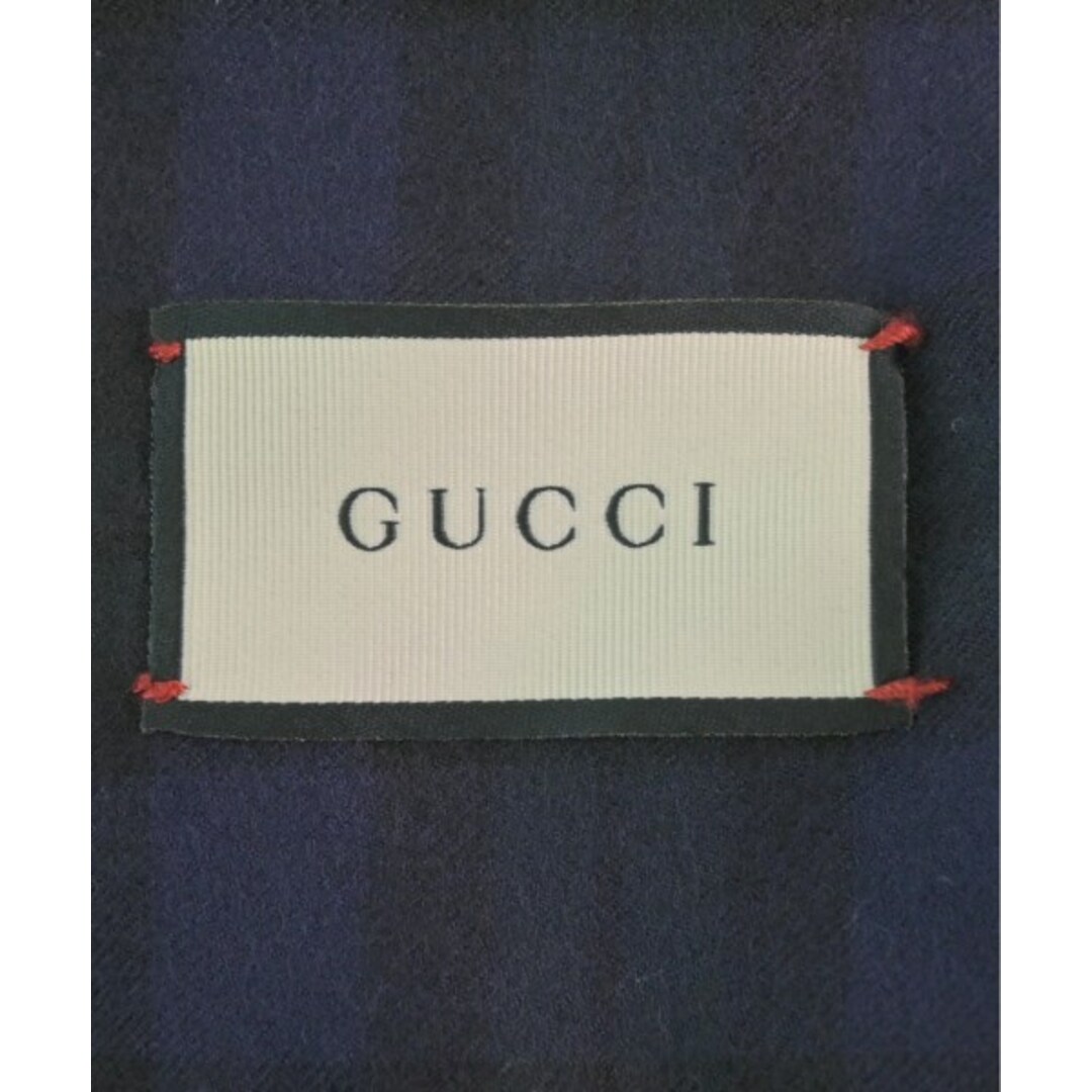 GUCCI グッチ チェスターコート 48(L位) 紺x緑(チェック) 【古着】 GUCCI グッチ チェスターコート 48(L位) 紺x緑(チェック) 【古着】