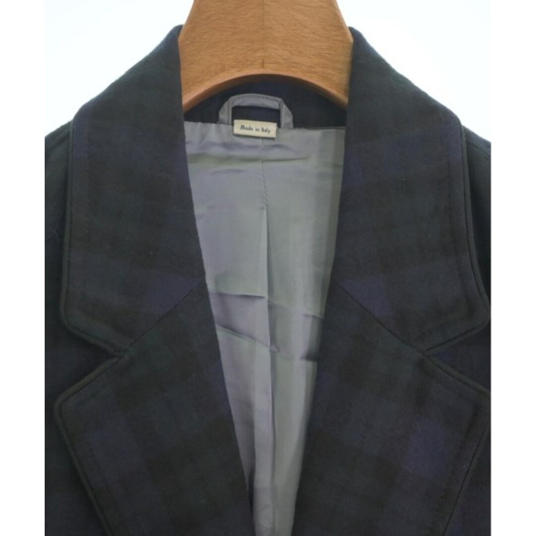 GUCCI グッチ チェスターコート 48(L位) 紺x緑(チェック) 【古着】 GUCCI グッチ チェスターコート 48(L位) 紺x緑(チェック) 【古着】