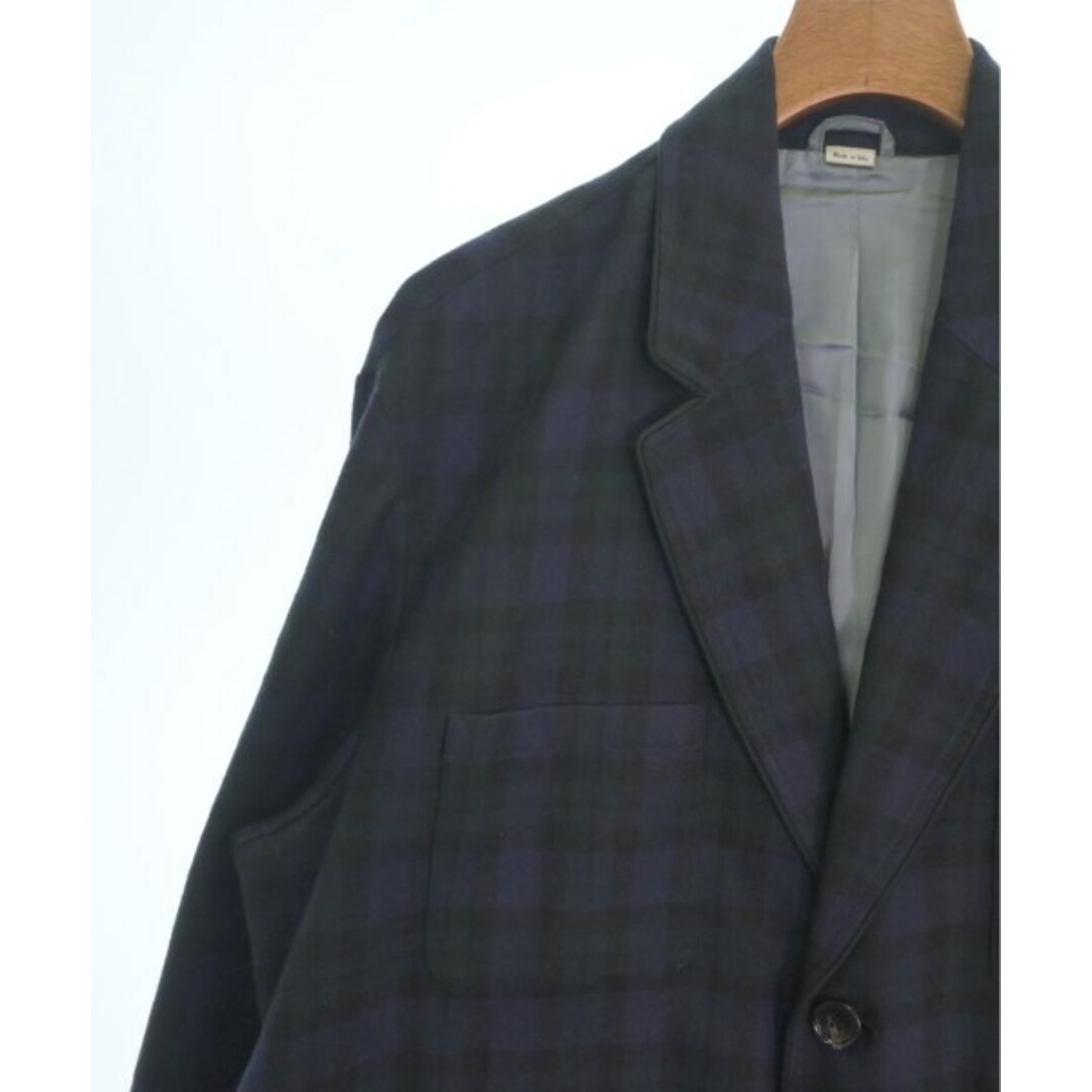 GUCCI グッチ チェスターコート 48(L位) 紺x緑(チェック) 【古着】 GUCCI グッチ チェスターコート 48(L位) 紺x緑(チェック) 【古着】